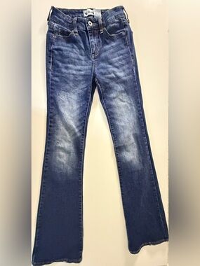 SONG Flare Jeans Women’s Size 23 Medium Wash Stretch Mid Rise Y2K Denim